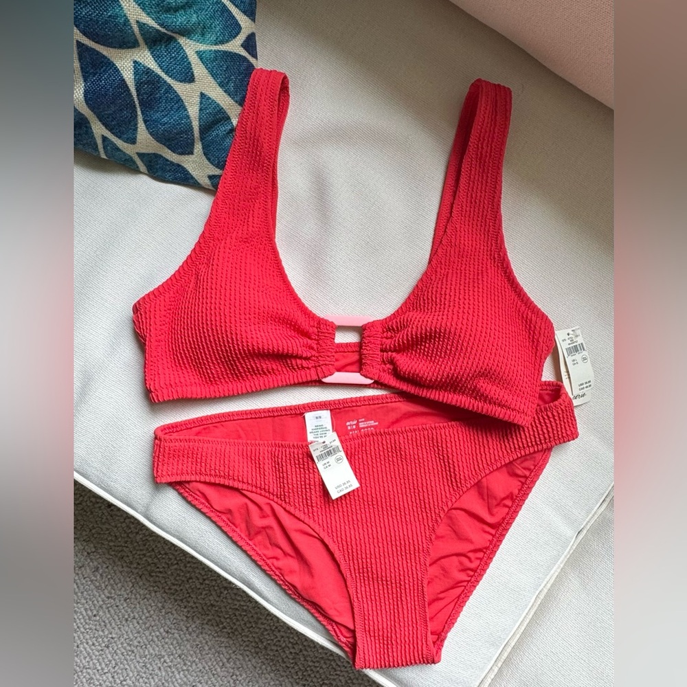 Aerie Vibrant Resort Red Bikini Set M L